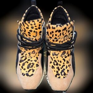 Steve Madden Leopard Pattern Mid-Top Sneakers